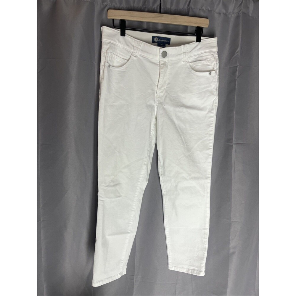 Democracy "Ab"solution Women's White Straight Leg Jeans Size 10 Comfort Stretch